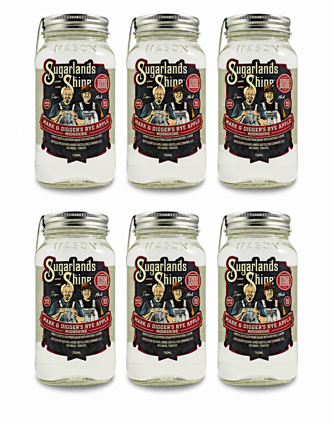 Sugarlands Mark & Digger's Rye Apple Moonshine 6pk Bundle