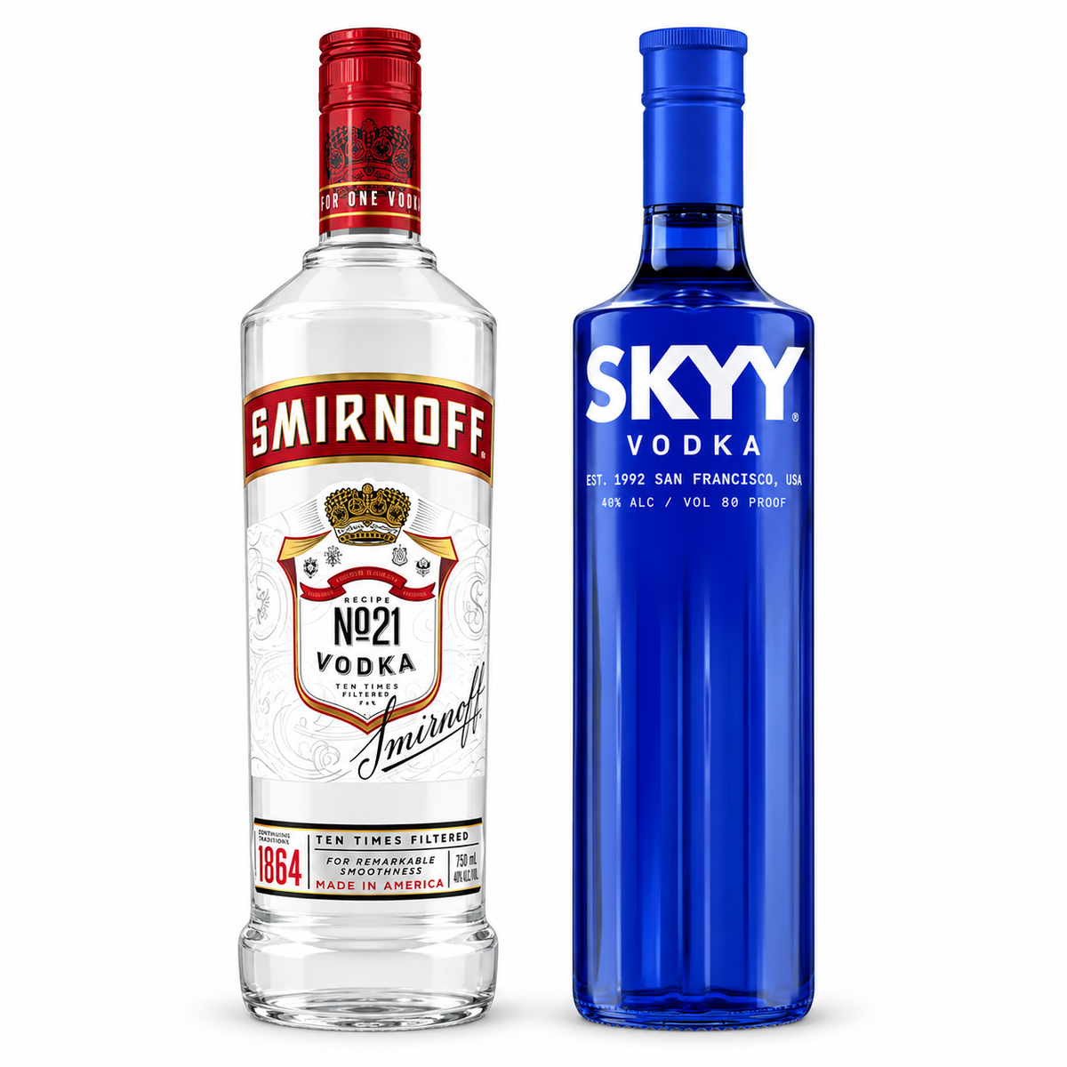 Smirnoff Vodka & SKYY Vodka 2PK Bundle