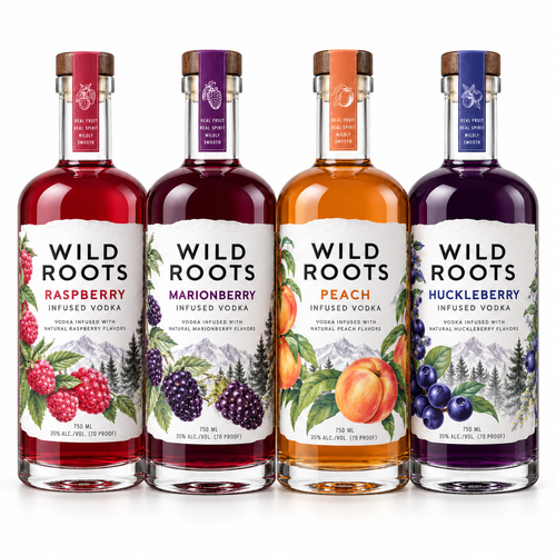 Wild Roots Raspberry, Marionberry, Peach & Huckleberry 4-Pack