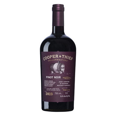Buy Cooper & Thief Pinot Noir Cellarmaster Select Aged In Bourbon Whiskey Barrel California 750ML Online -Craft City