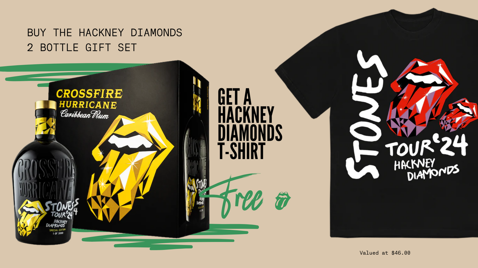 Buy Crossfire Hurricane Rum By The Rolling Stones (COMES WITH FREE T-SHIRT) Online -Craft City