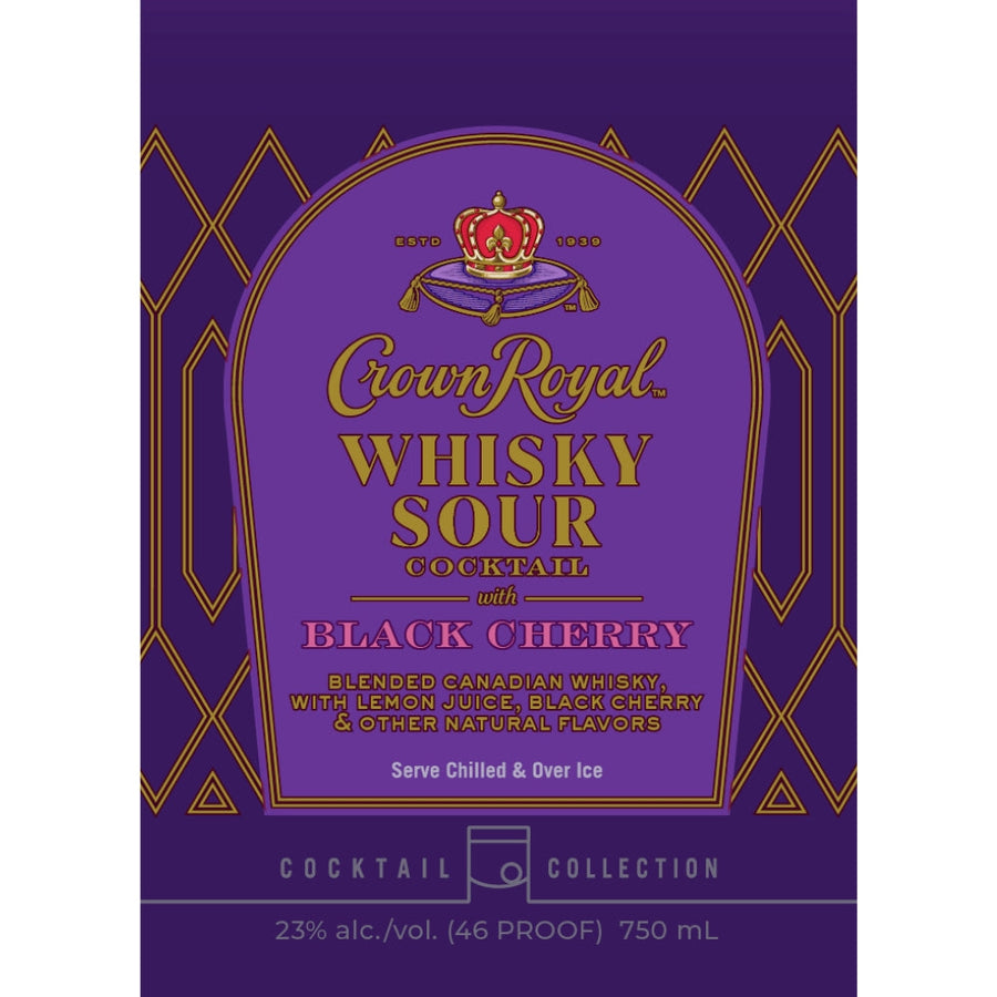 Buy Crown Royal Black Cherry Whisky Sour Bottled Cocktail Online -Craft City