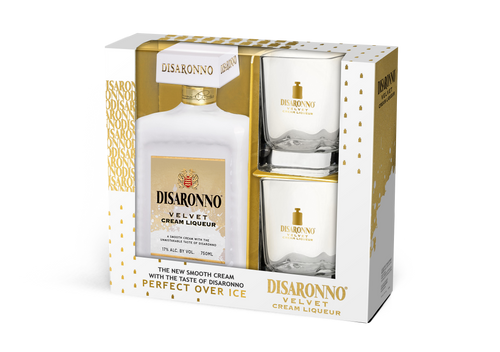 Buy Disaronno Amaretto Velvet with 2 Glasses 750ML Online -Craft City