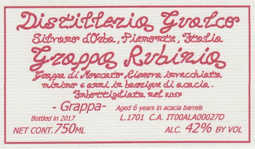 Buy Distilleria Gualco Grappa Rubinia Online -Craft City