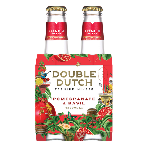 Buy Double Dutch Pomegranate & Basil 6/4P 200ML Online -Craft City