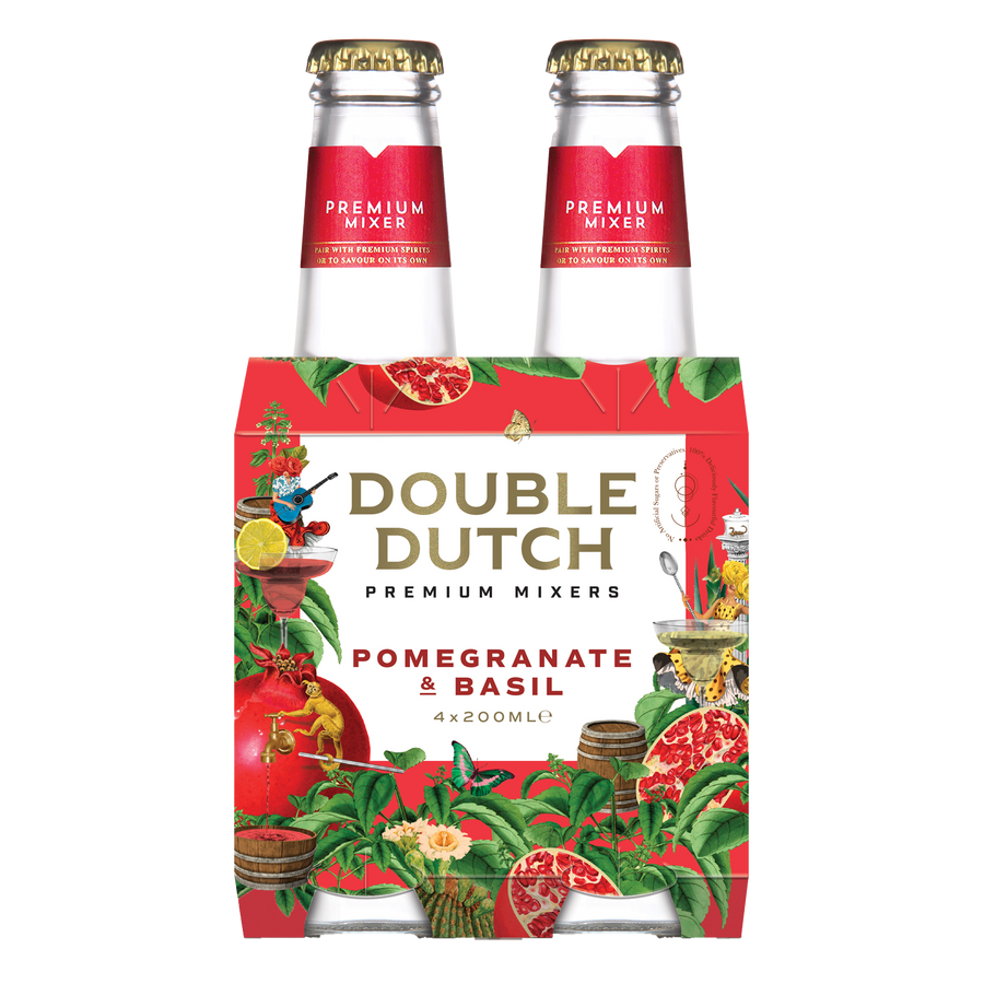 Buy Double Dutch Pomegranate & Basil 6/4P 200ML Online -Craft City