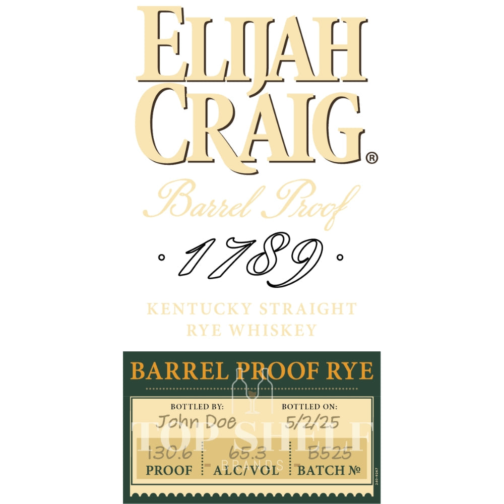 Buy Elijah Craig Bottle Your Own Tour Barrel Proof Rye Online -Craft City