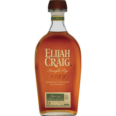 Buy Elijah Craig Straight Rye Whiskey 94 750ML Online -Craft City