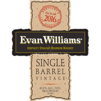 Buy Evan Williams Single Barrel Vintage 2016 Online -Craft City