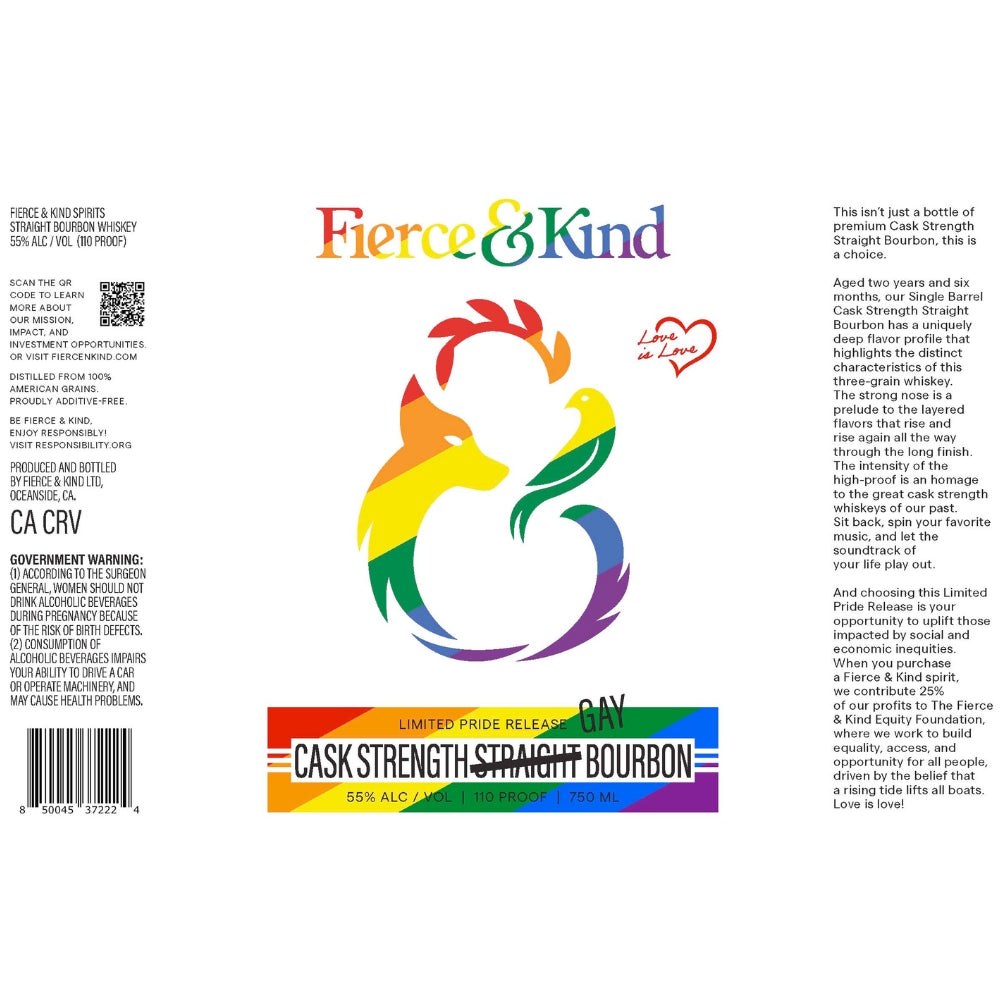 Buy Fierce & Kind Limited Pride Release Cask Strength Gay Bourbon Online -Craft City