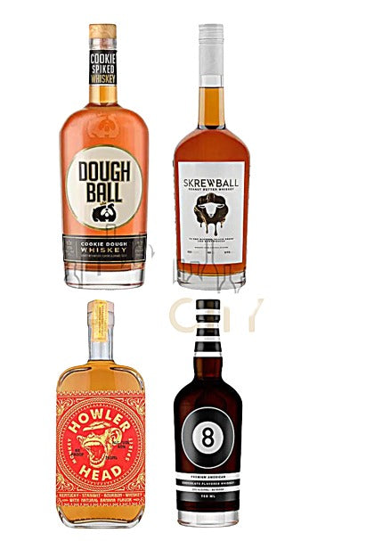 Flavor Whiskey Bundle Dough Ball, Screwball, Howler Head and 8 Ball 4pk