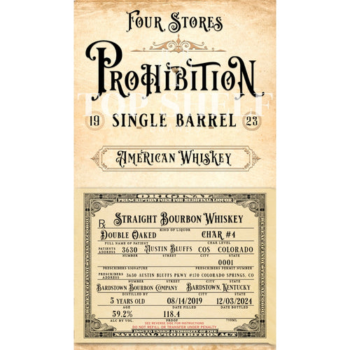 Buy Four Stores Prohibition Single Barrel Bourbon Online -Craft City