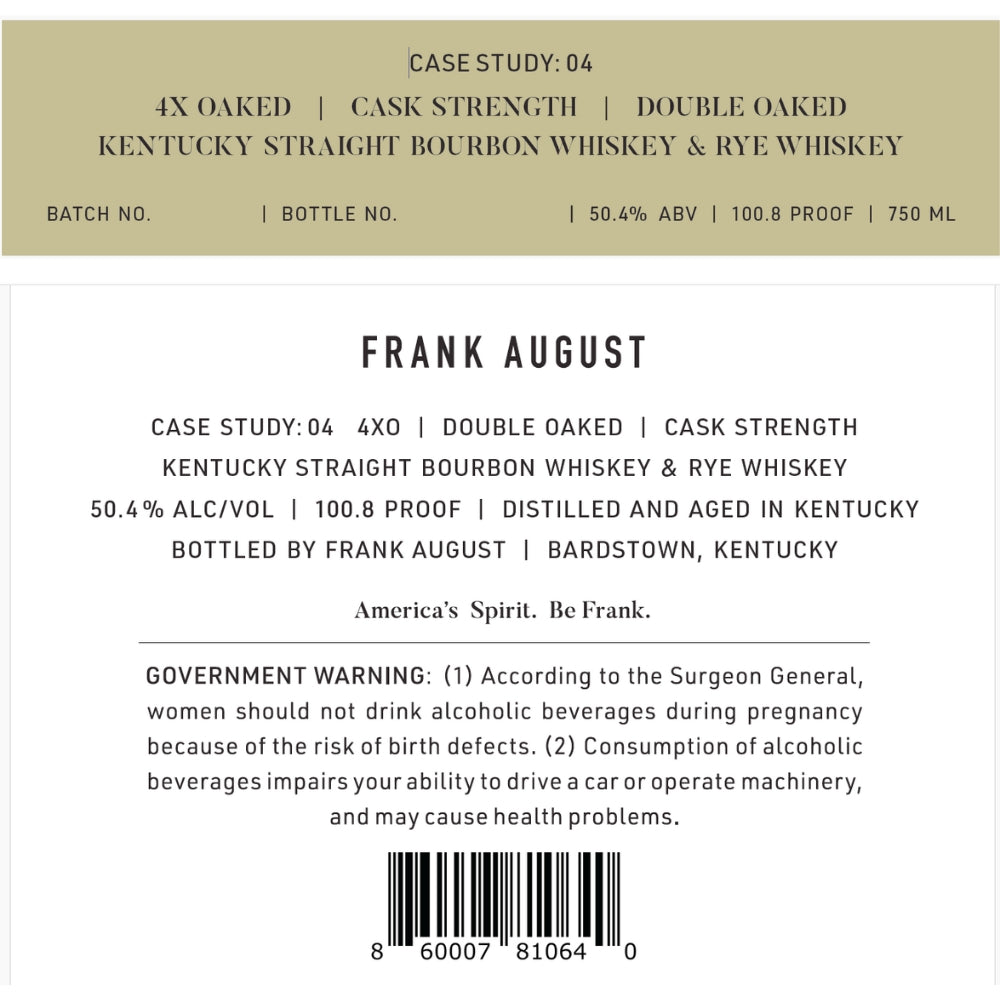 Buy Frank August Case Study: 04 4x Oaked Online -Craft City
