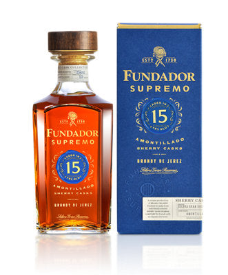 Buy Fundador Brandy De Jerez Supremo Amontillado Sherry Casks Solera Gran Reser 15 Yr 80 1L Online -Craft City