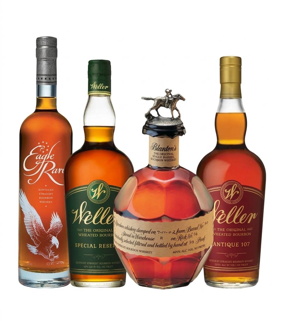 Blanton’s, Eagle Rare 10 Year, Weller Special Reserve & Weller Antique 107 4PK Bourbon Bundle