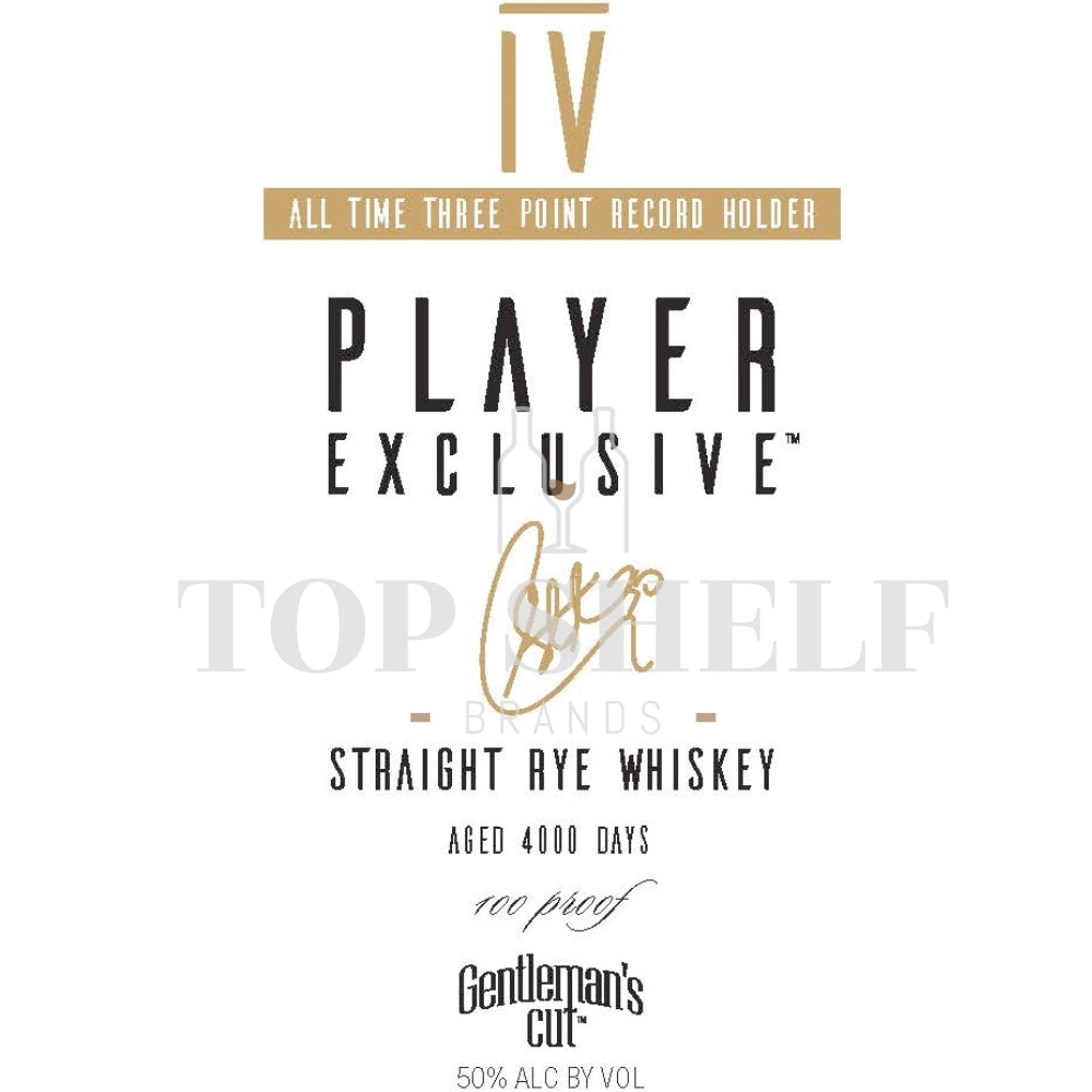 Buy Gentlemanôs Cut Player Exclusive IV Rye Whiskey By Steph Curry Online -Craft City
