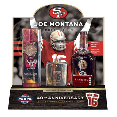 Buy Gold Bar Blended American Whiskey Joe Montana 82 W/Flask 750ML Online -Craft City