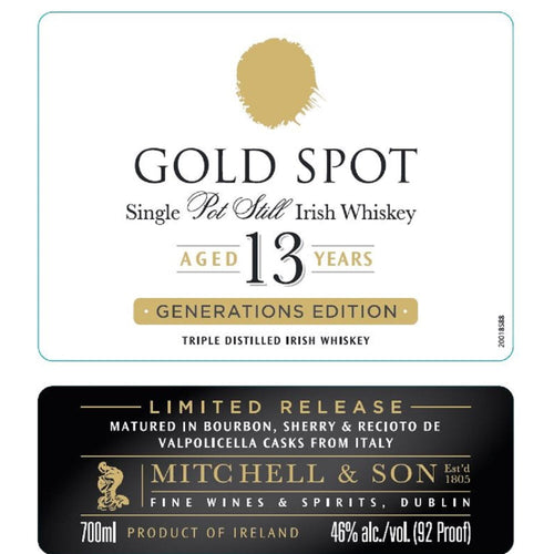 Buy Gold Spot Generations Edition 13 Year Old Irish Whiskey Online -Craft City