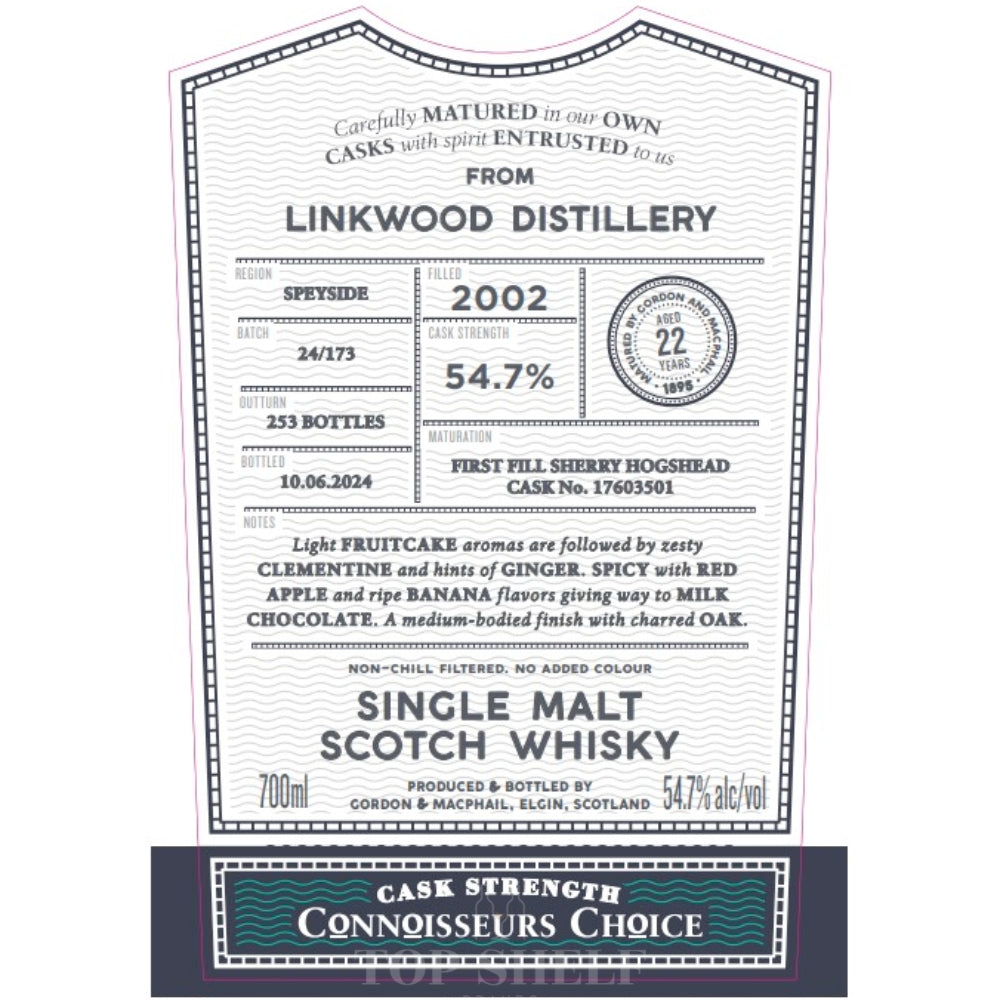 Buy Gordon & MacPhail 2002 Linkwood 22 Year Old Connoisseurs Choice Online -Craft City