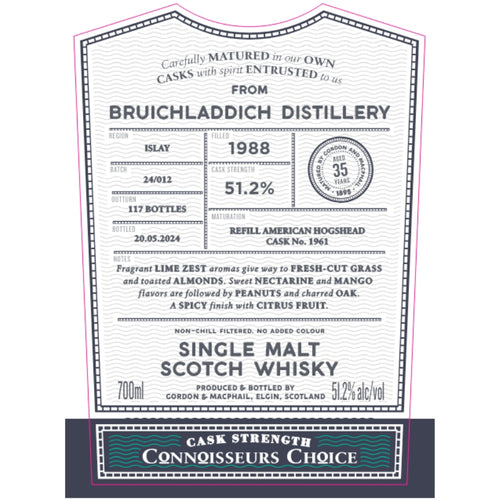 Buy Gordon & Macphail 1988 Bruichladdich 35 Year Old Online -Craft City