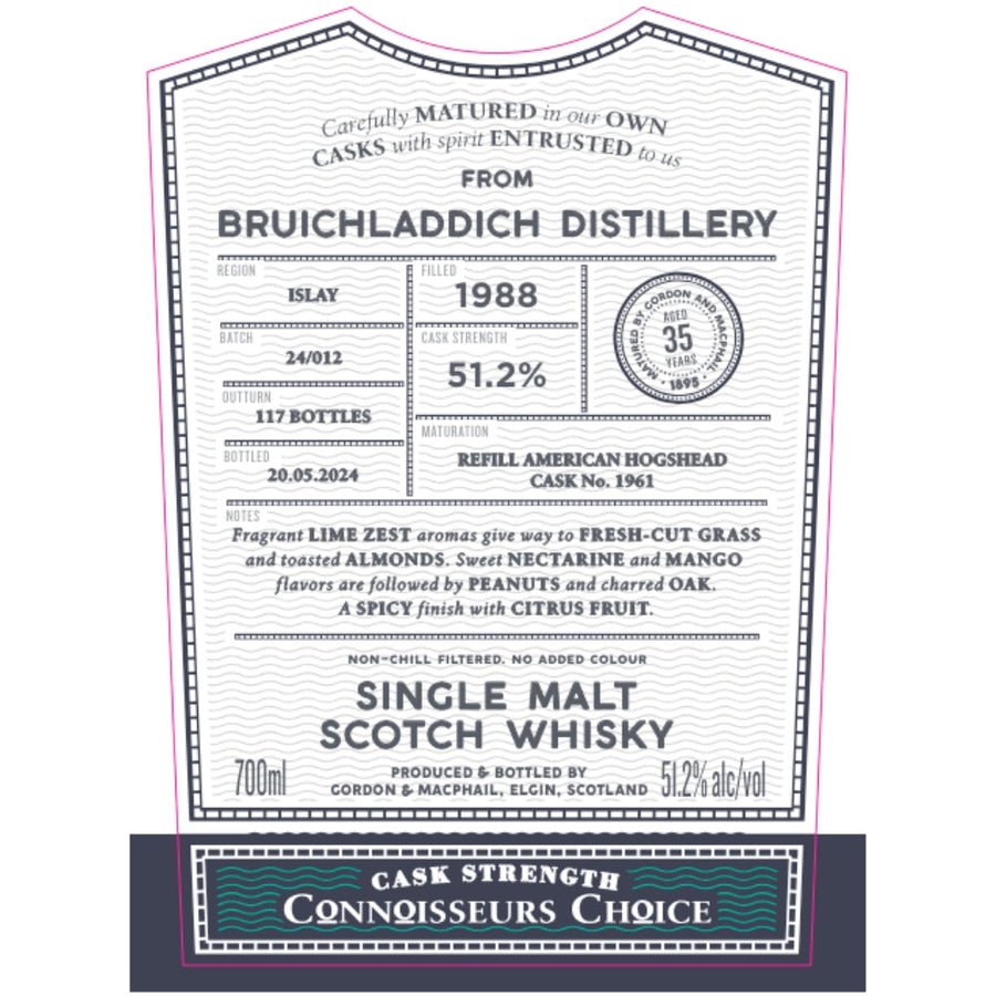 Buy Gordon & Macphail 1988 Bruichladdich 35 Year Old Online -Craft City