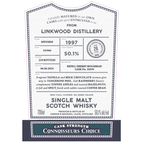 Buy Gordon & Macphail 1997 Linkwood 26 Year Old Online -Craft City