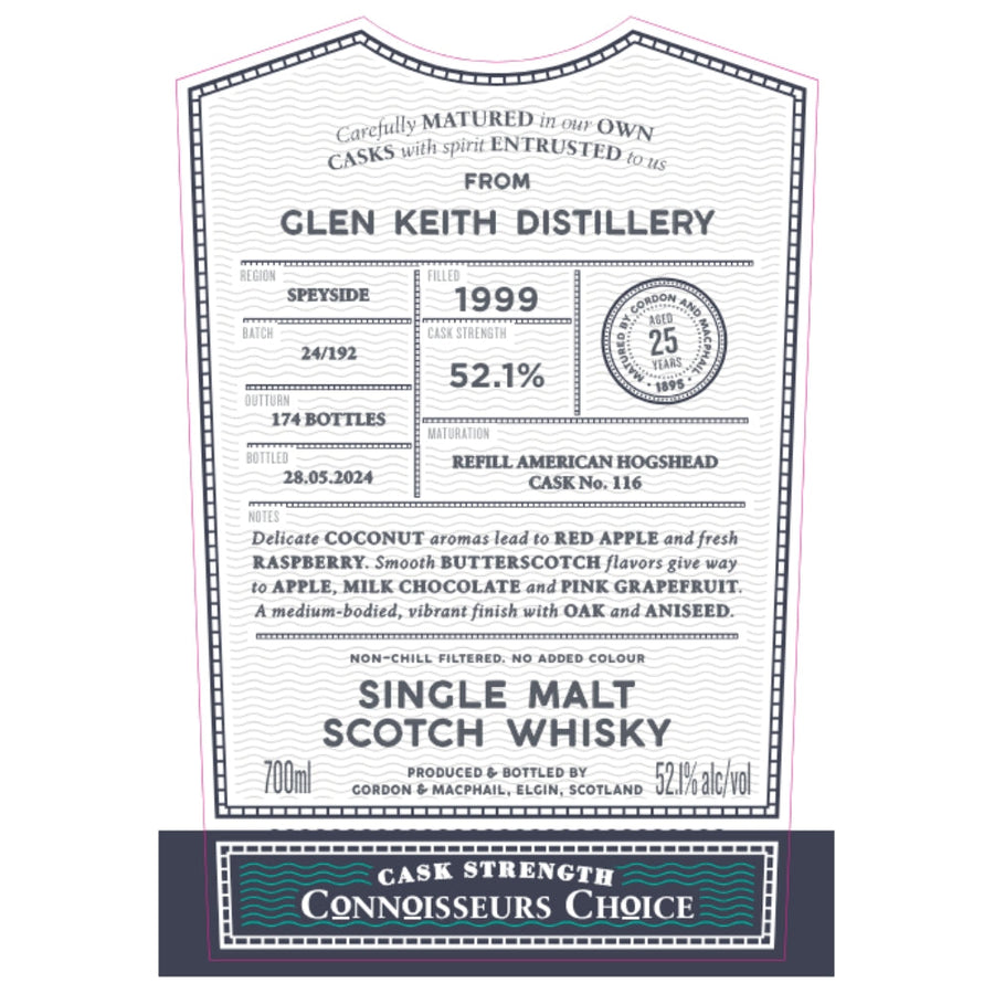 Buy Gordon & Macphail 1999 Glen Keith 25 Year Old Online -Craft City