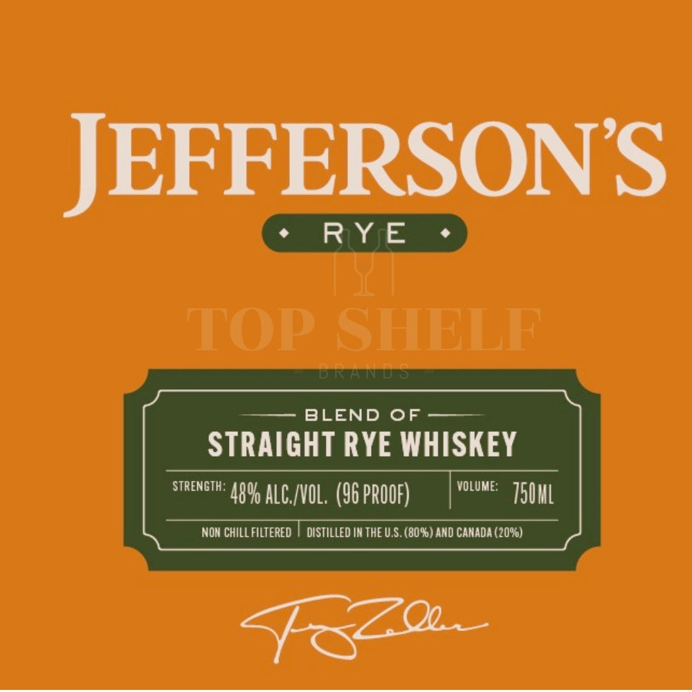 Buy Jefferson's Blended Straight Rye Whiskey Online -Craft City