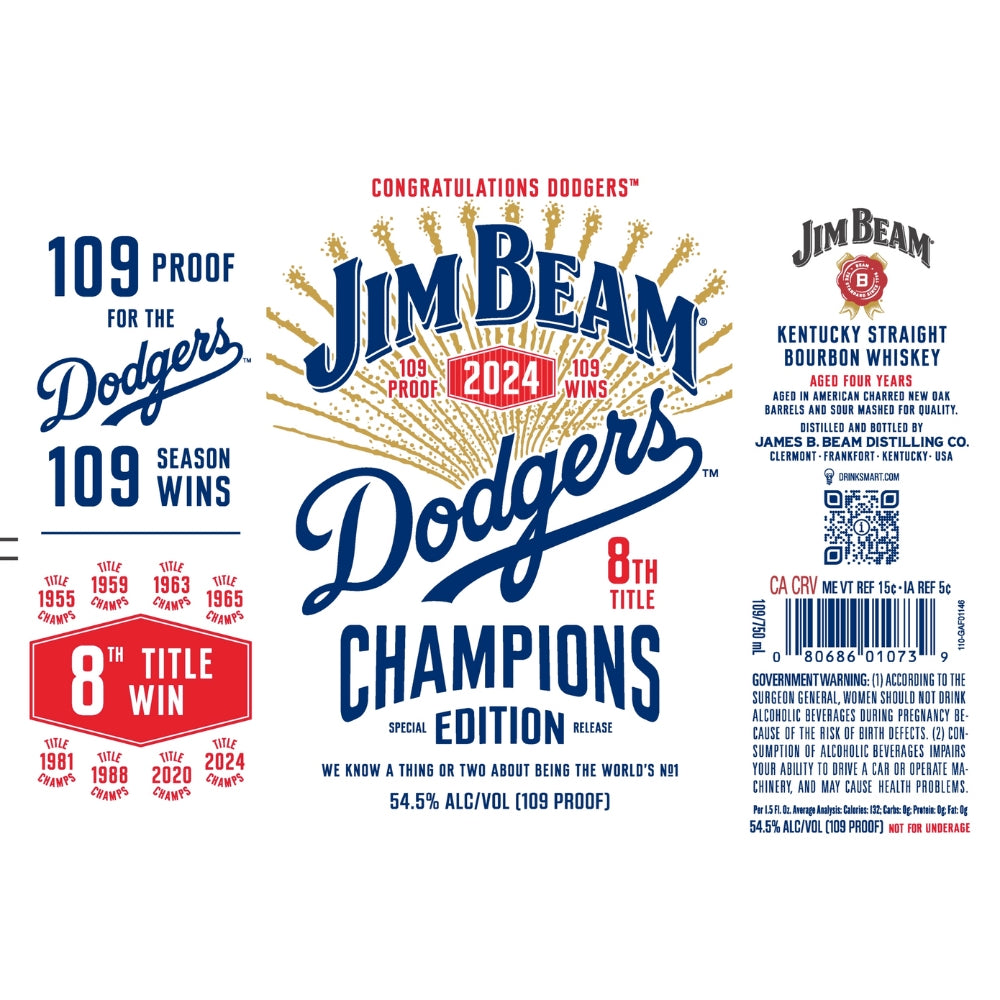 Buy Jim Beam Dodgers Champions Edition 2024 Online -Craft City