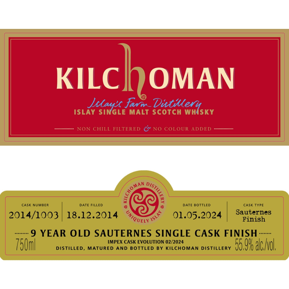 Buy Kilchoman 9 Year Old Sauternes Cask ImpEx Cask Evolution 02/2024 Online -Craft City