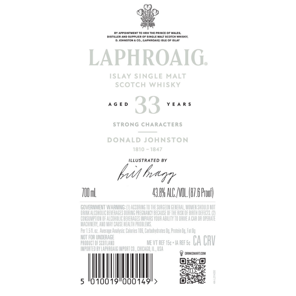 Buy Laphroaig 33 Year Old Strong Characters Donald Johnston Online -Craft City
