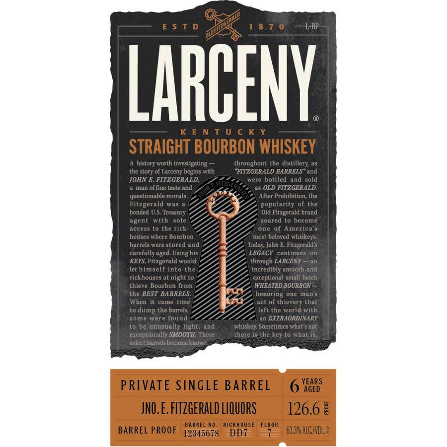 Buy Larceny Barrel Proof Private Single Barrel Straight Bourbon Online -Craft City