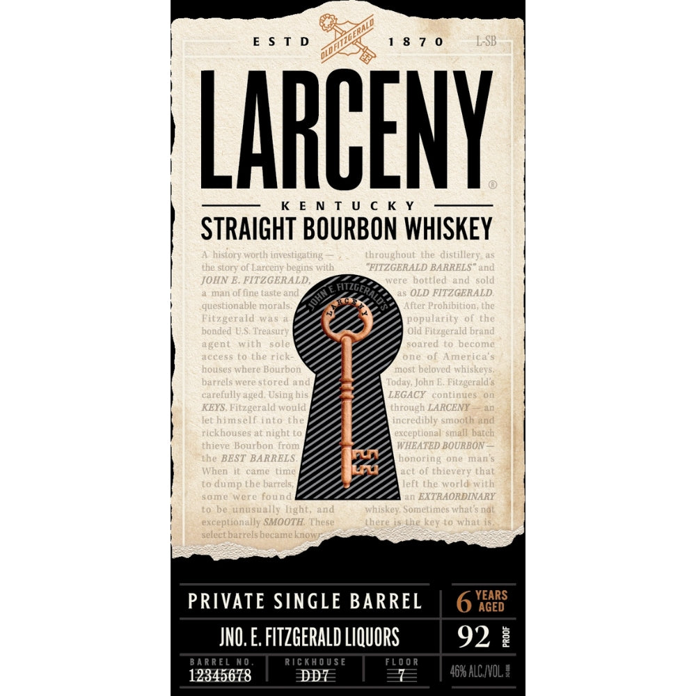 Buy Larceny Private Single Barrel Straight Bourbon Online -Craft City