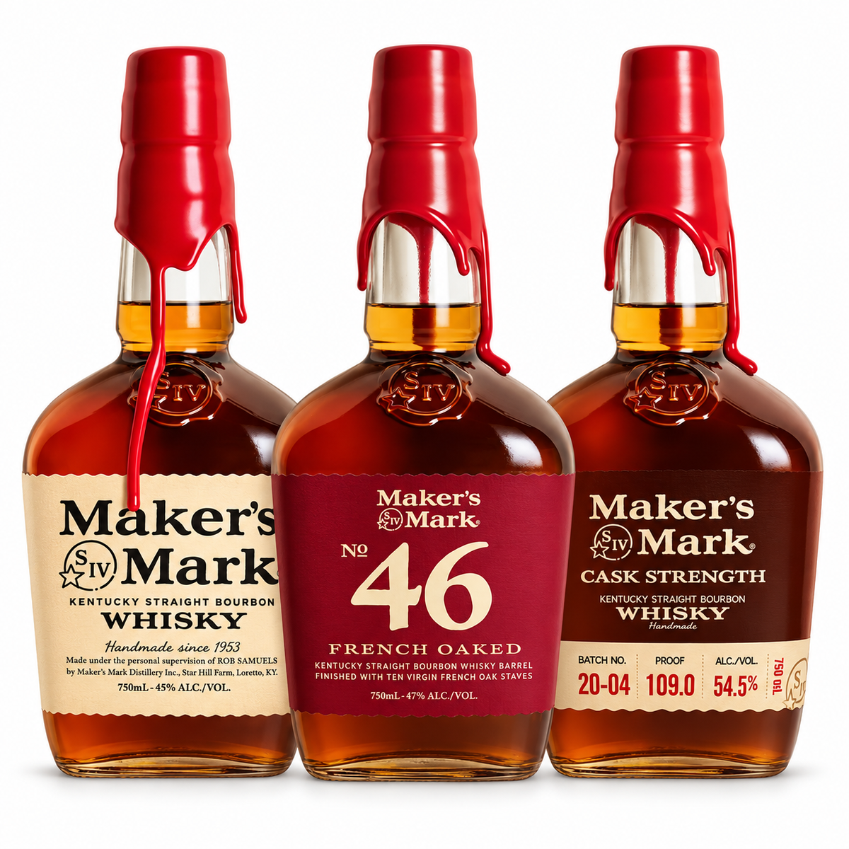 Buy Maker’s Mark Original, 46 & Cask Strength 3-Bottle Bourbon Whisky Bundle Online -Craft City