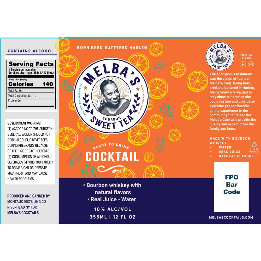 Buy Melba’s Bourbon Sweet Tea Canned Cocktail Online -Craft City