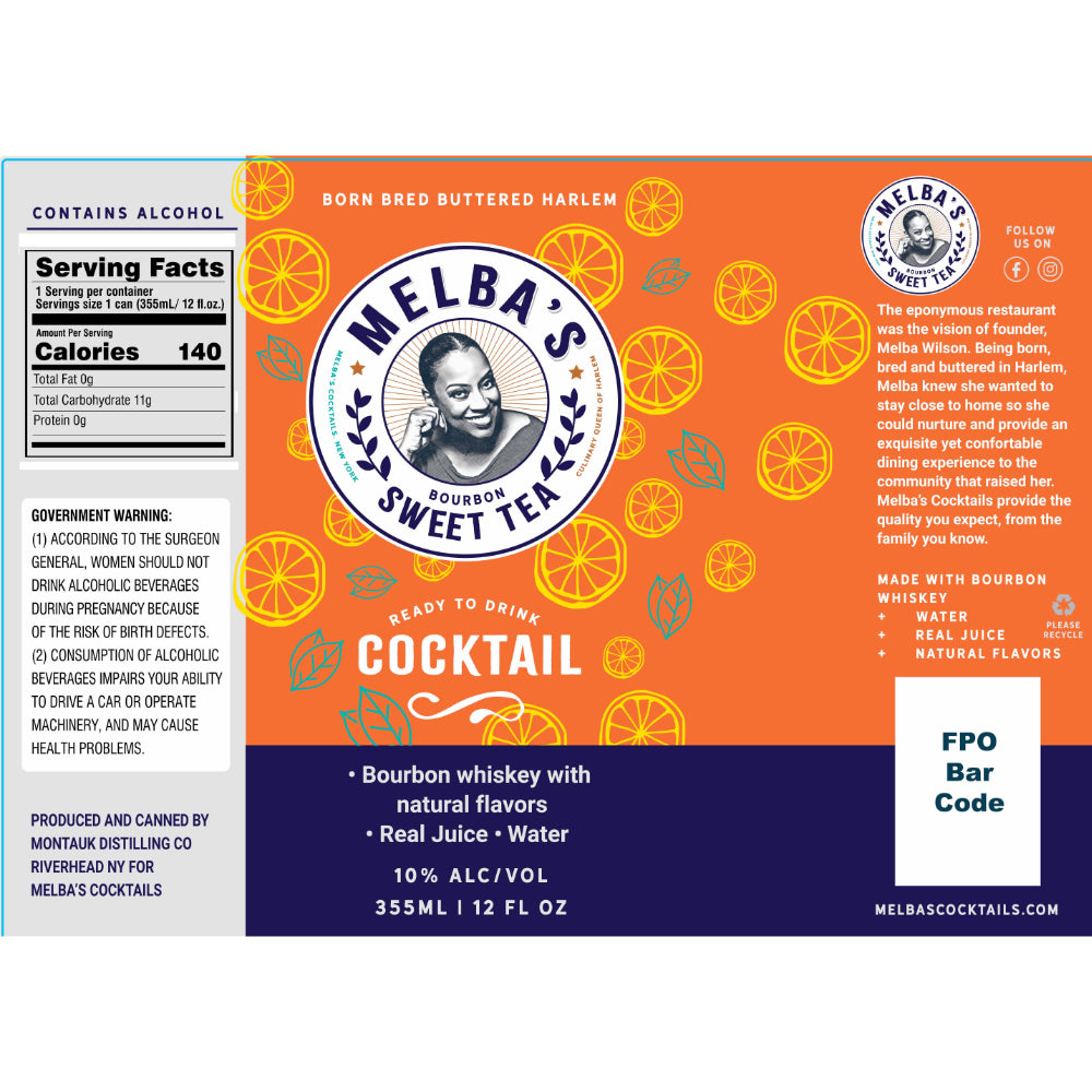 Buy Melbaôs Bourbon Sweet Tea Canned Cocktail Online -Craft City