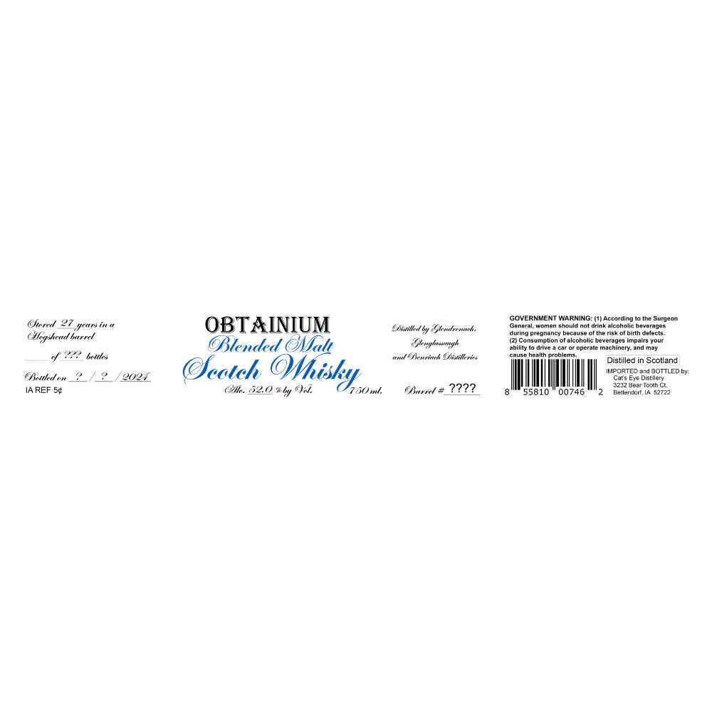 Buy Obtainium 27 Year Old Blended Malt Scotch Online -Craft City