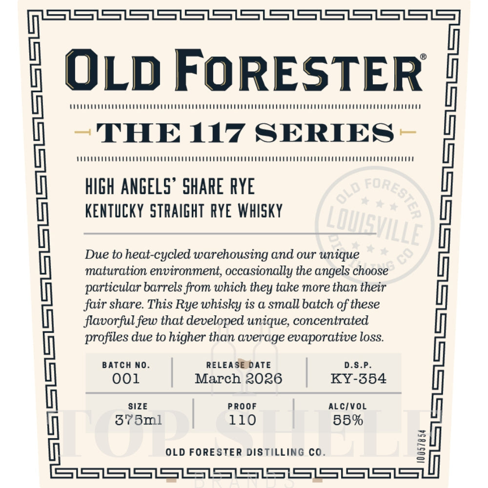 Buy Old Forester The 117 Series High Angelsô Share Rye Online -Craft City