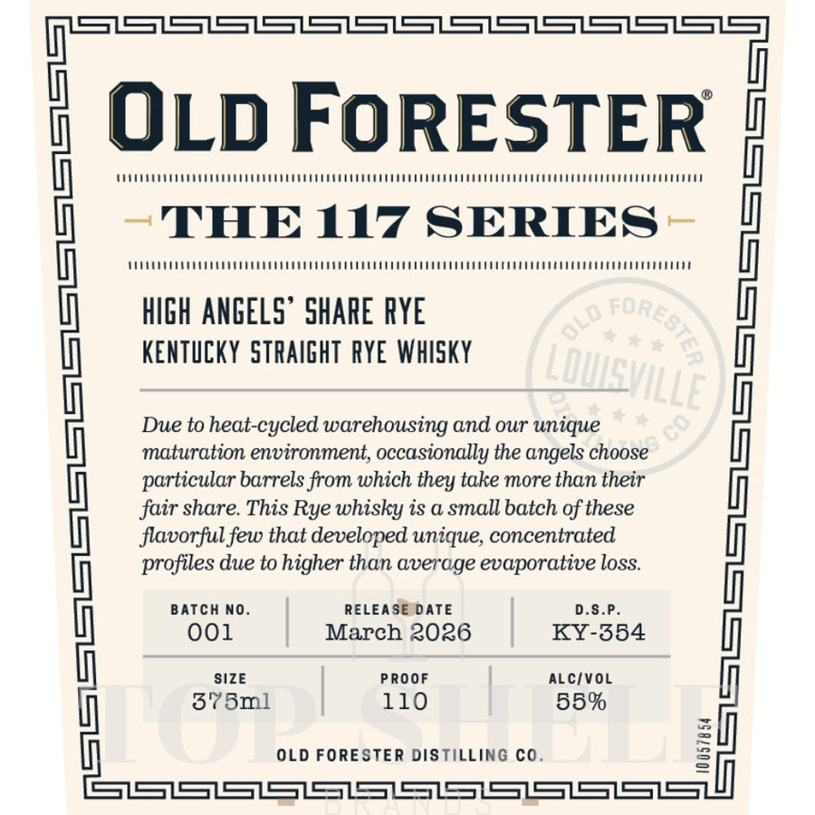 Buy Old Forester The 117 Series High Angelsô Share Rye Online -Craft City