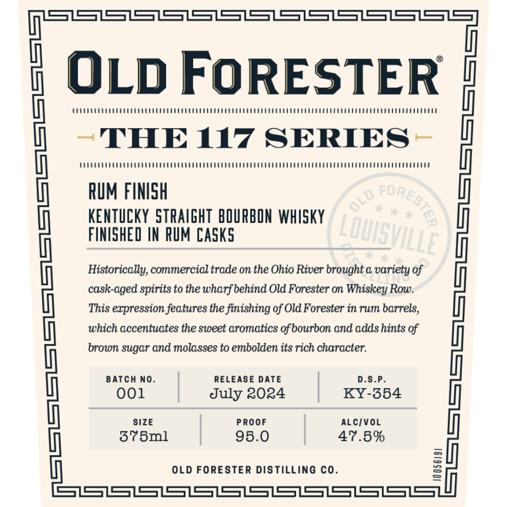 Buy Old Forester The 117 Series Rum Finish Straight Bourbon Online -Craft City