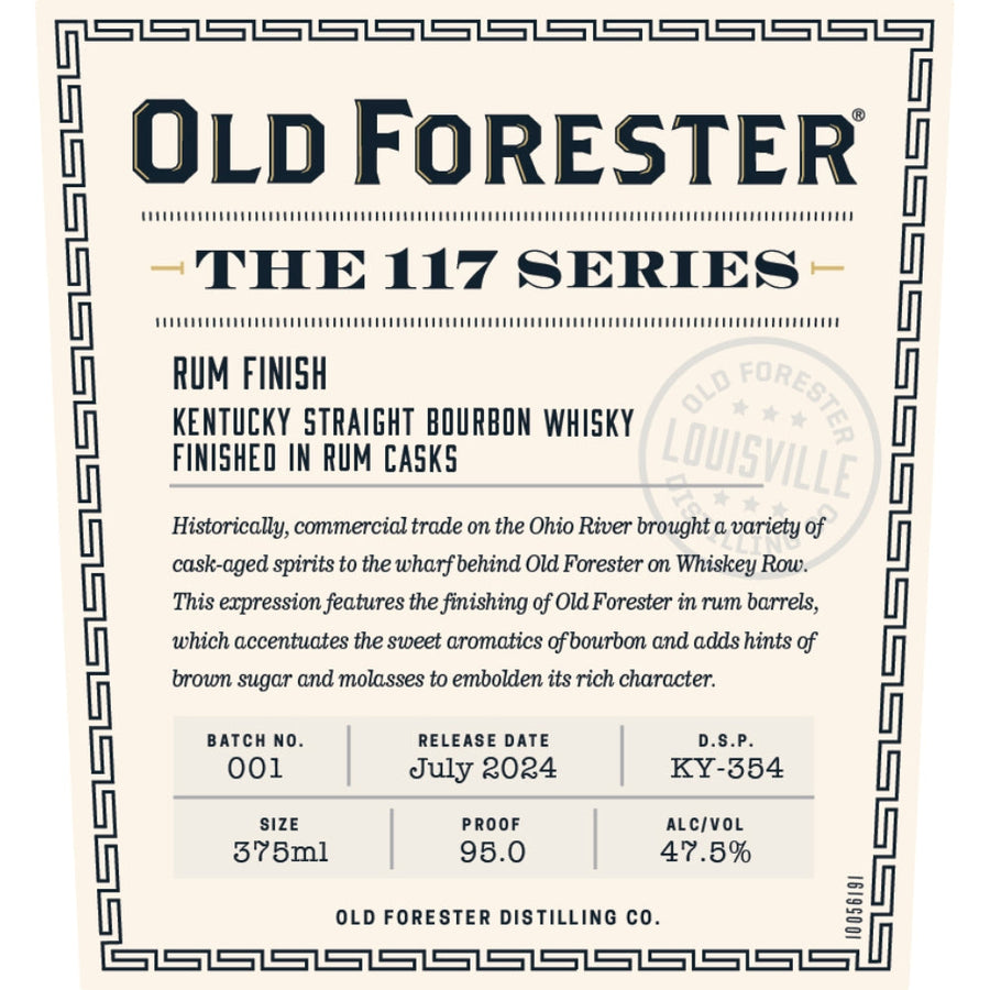 Buy Old Forester The 117 Series Rum Finish Straight Bourbon Online -Craft City