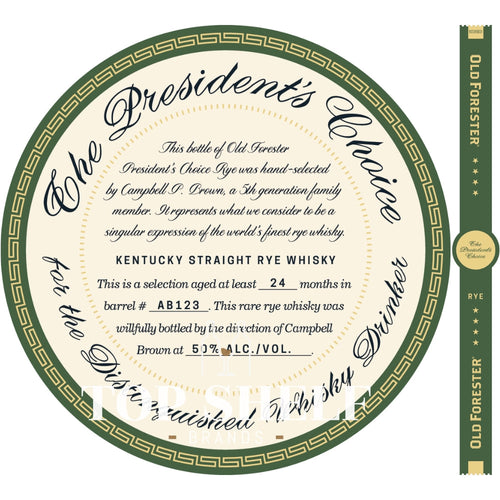 Buy Old Forester The President's Choice Rye Whiskey Online -Craft City