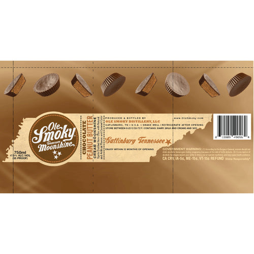 Buy Ole Smoky Chocolate Peanut Butter Cream Moonshine Online -Craft City