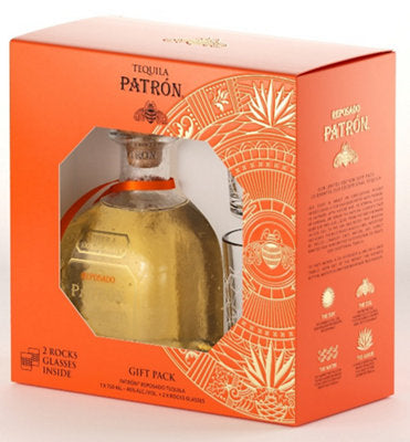Buy Patron Tequila Reposado 80 W/ 2 Rock Glasses 750ML Online -Craft City