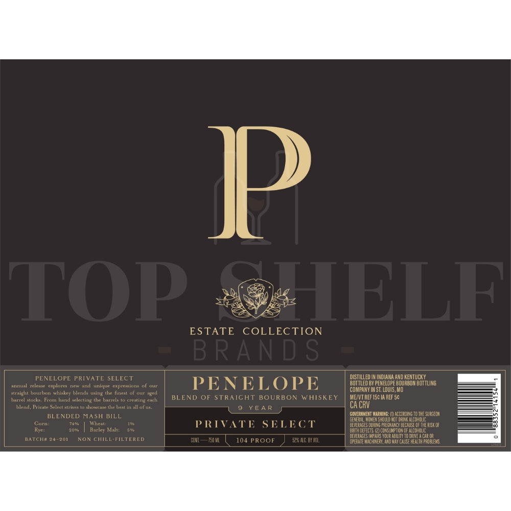 Buy Penelope Estate Collection Private Select 9 Year Old Bourbon Online -Craft City