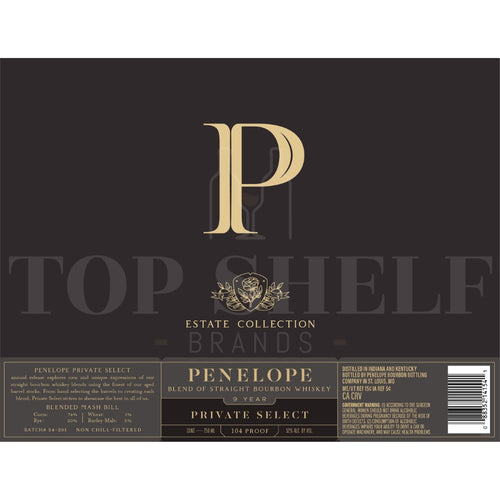 Buy Penelope Estate Collection Private Select 9 Year Old Bourbon Online -Craft City