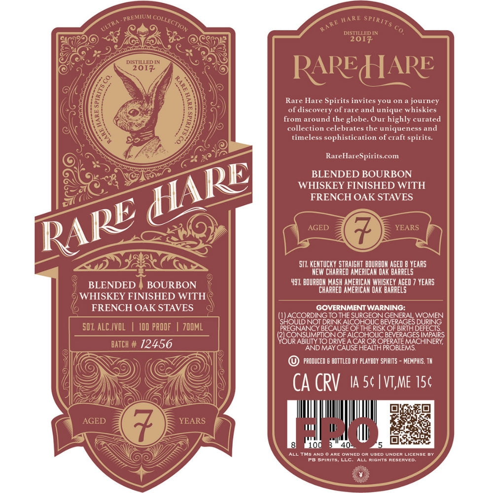 Buy Rare Hare 7 Year Old Bourbon Finished with French Oak Staves Online -Craft City