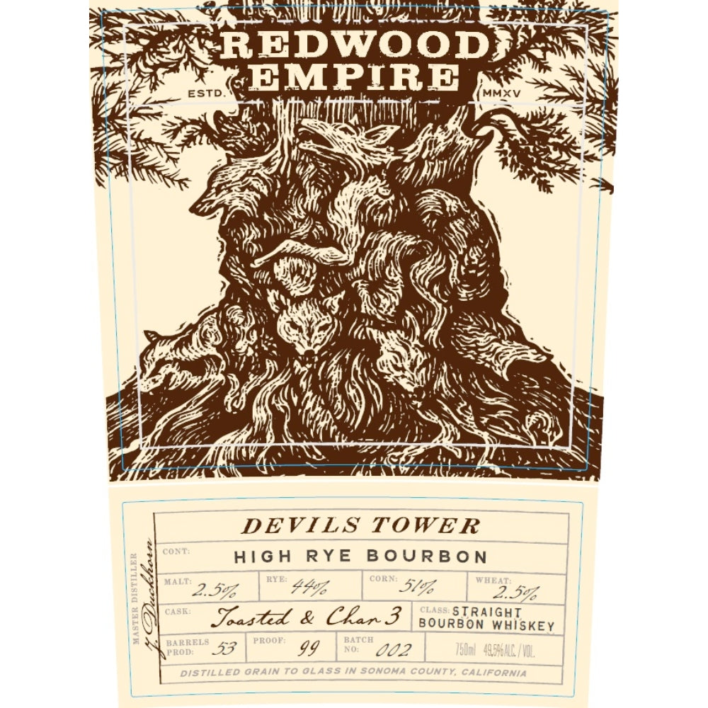 Buy Redwood Empire Devils Tower High Rye Bourbon Batch 002 Online -Craft City