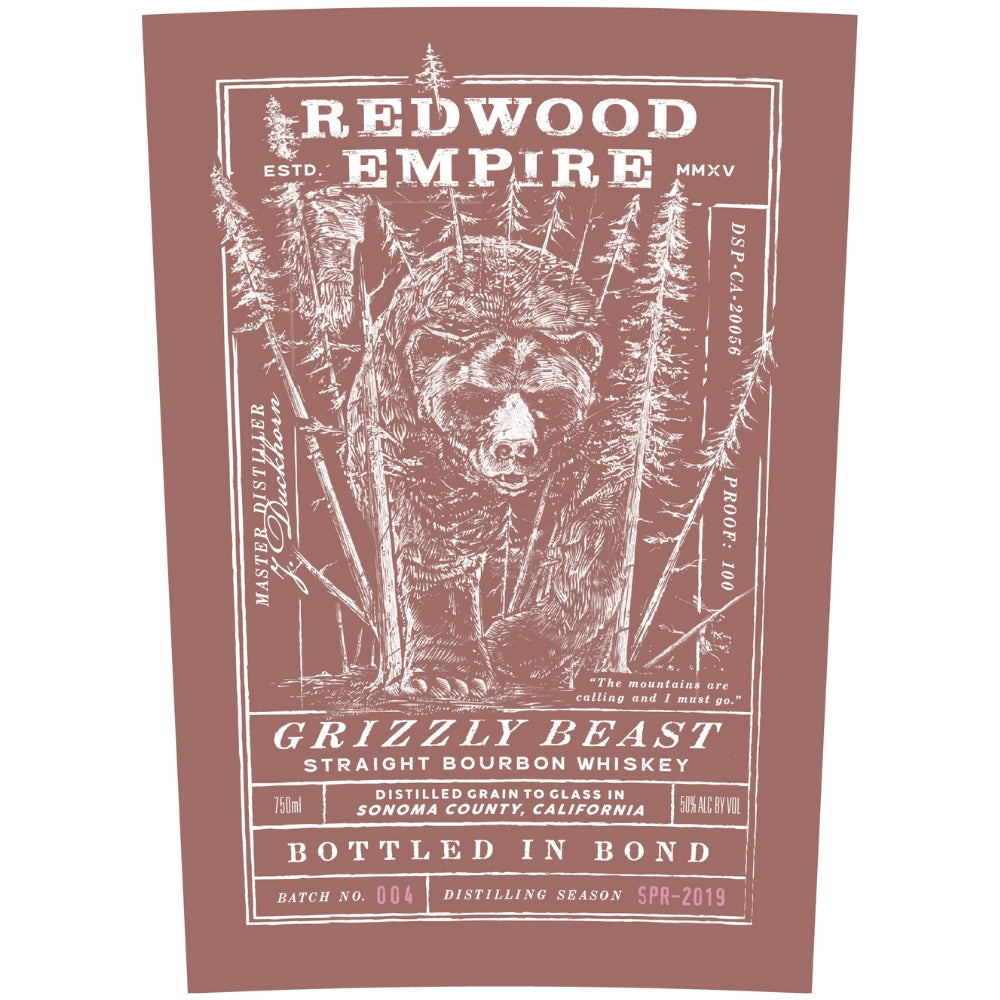 Buy Redwood Empire Grizzly Beast Straight Bourbon Batch 004 Online -Craft City