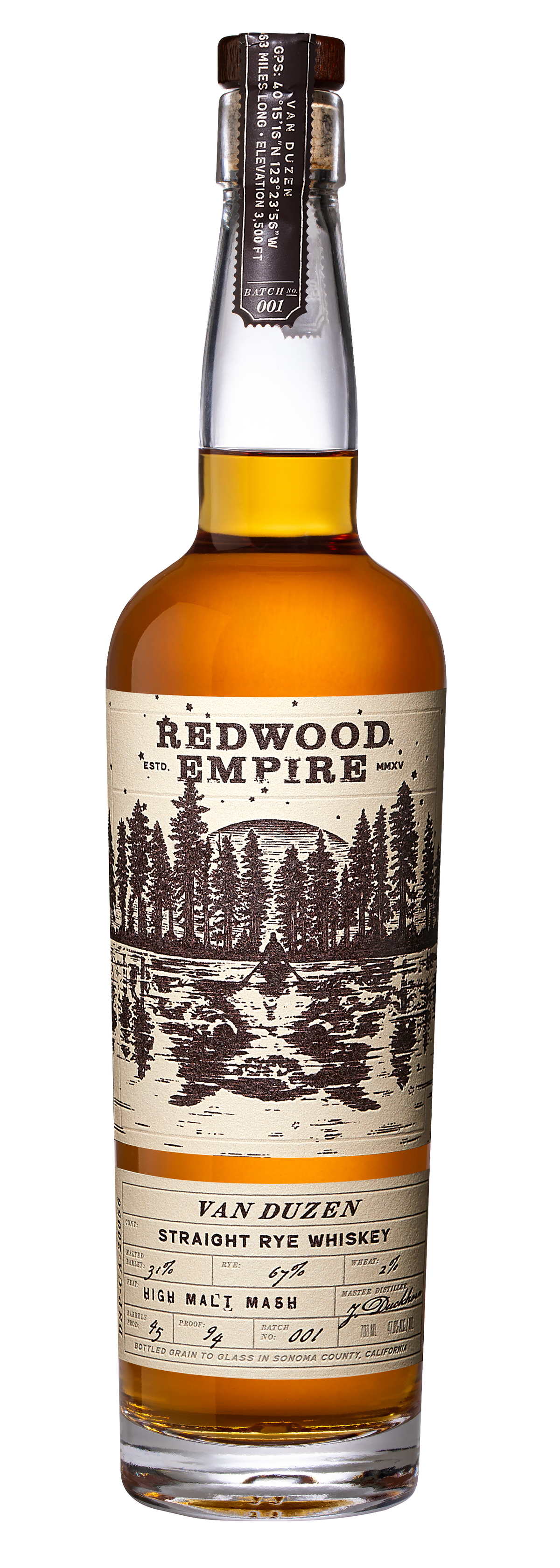 Buy Redwood Empire Strength Rye Van Duz 700ML Online -Craft City
